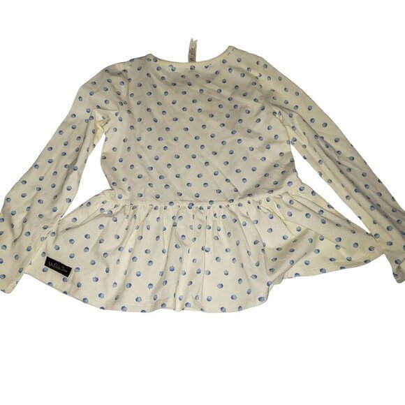 Matilda Jane Moments with You Long Sleeved Top Childs Size 6 Acorns Cream Blue - Picture 7 of 8